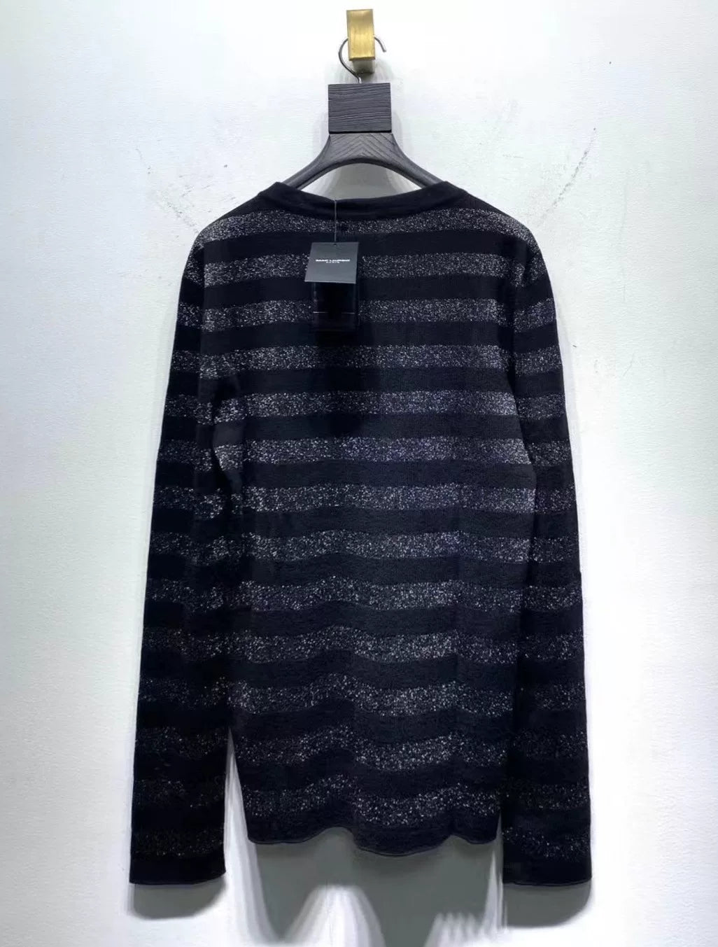 Saint Laurent Silver Black Striped Sweater