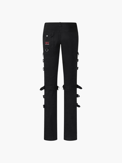 black bondage low-rise pants by Dolce&Gabbana