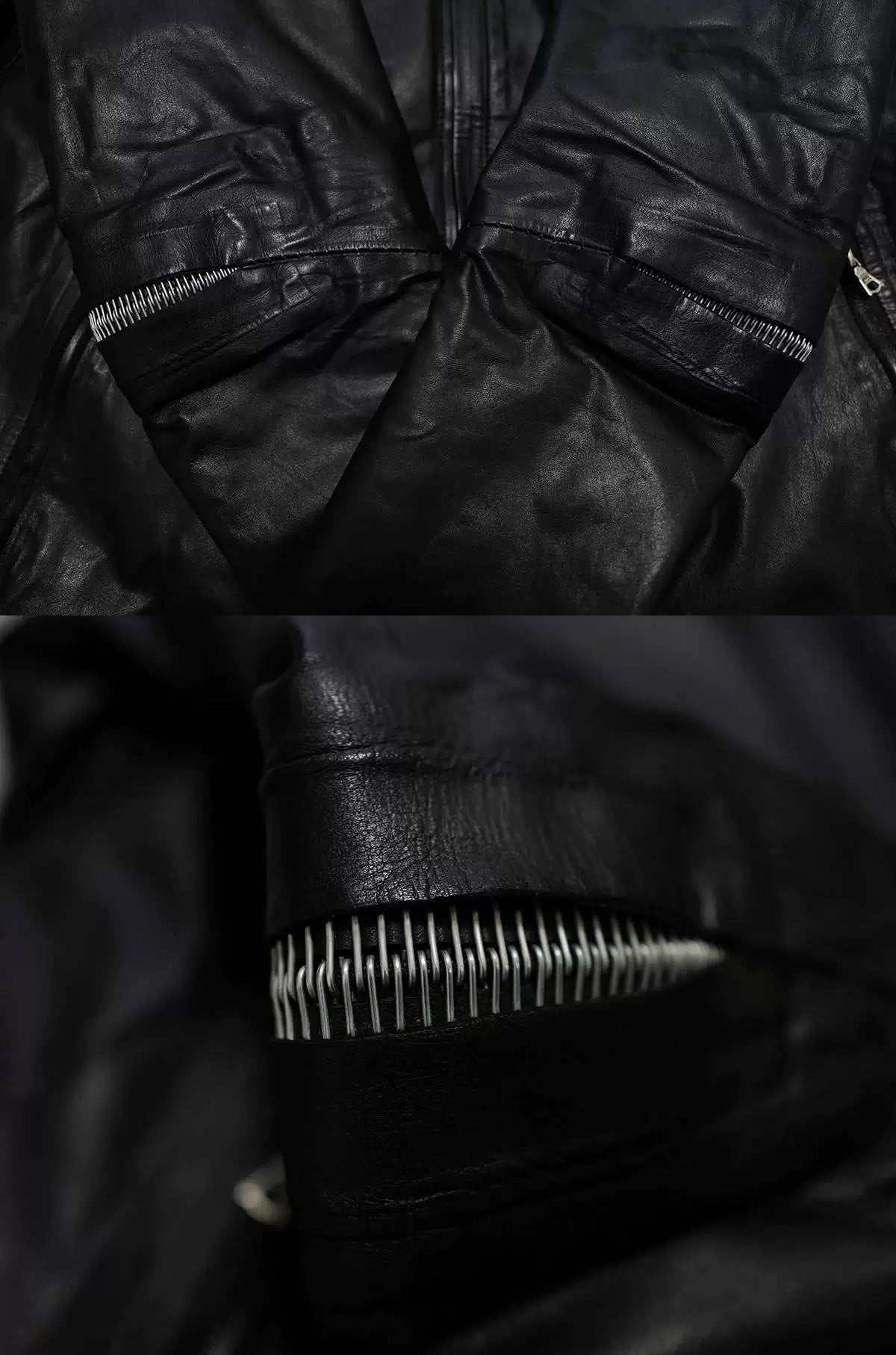 isaac sellam experience leather jacket in black