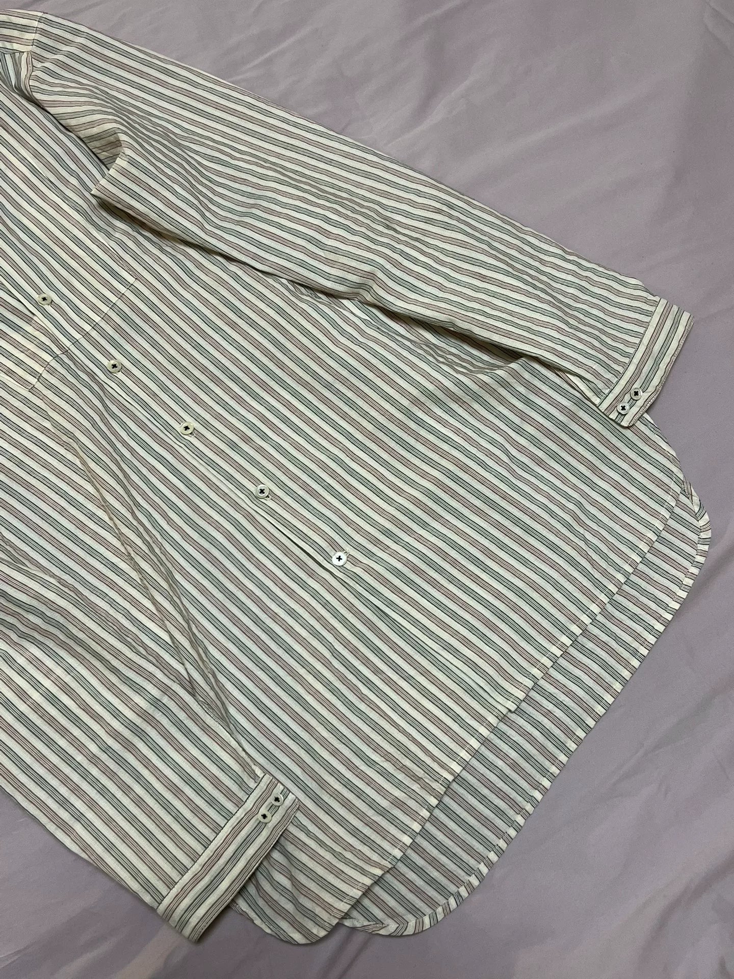 Geoffrey B.Small Red White Blue Striped Shirt