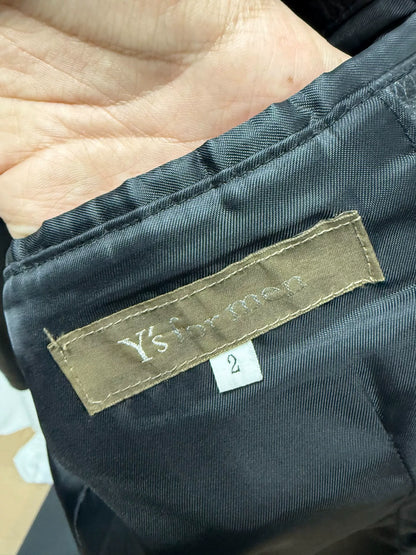 yohji yamamoto men's oversized leather jacket