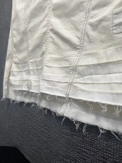 rick owens  texture frayed vest