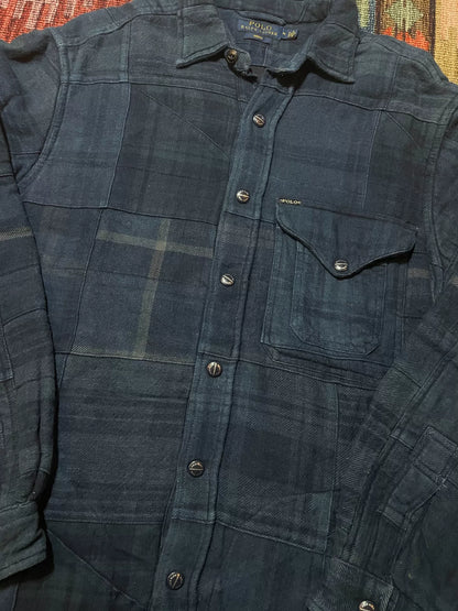 Ralph Lauren Indigo Patchwork Thick Coat