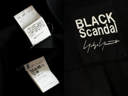 yohji yamamoto black wool shirt with graphics