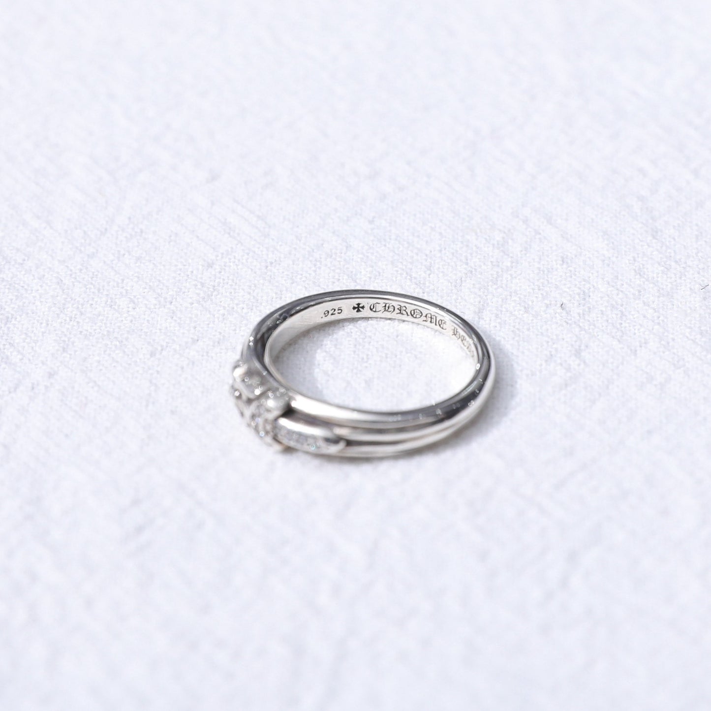 Chrome Hearts 925 Silver White Diamond Sword Ring