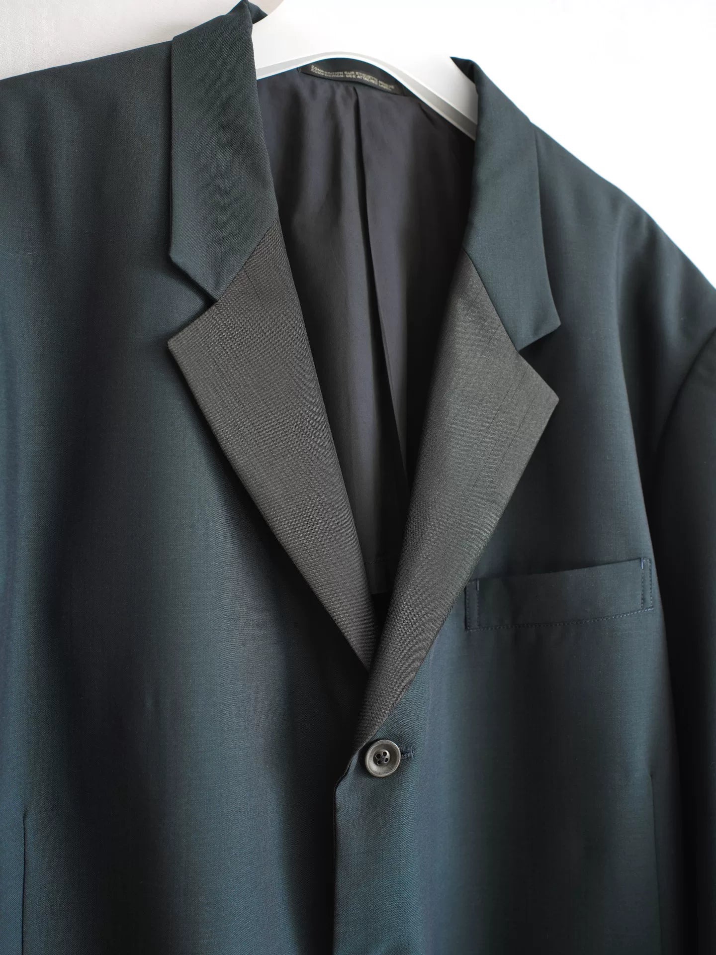 yohji yamamoto long green blue coat