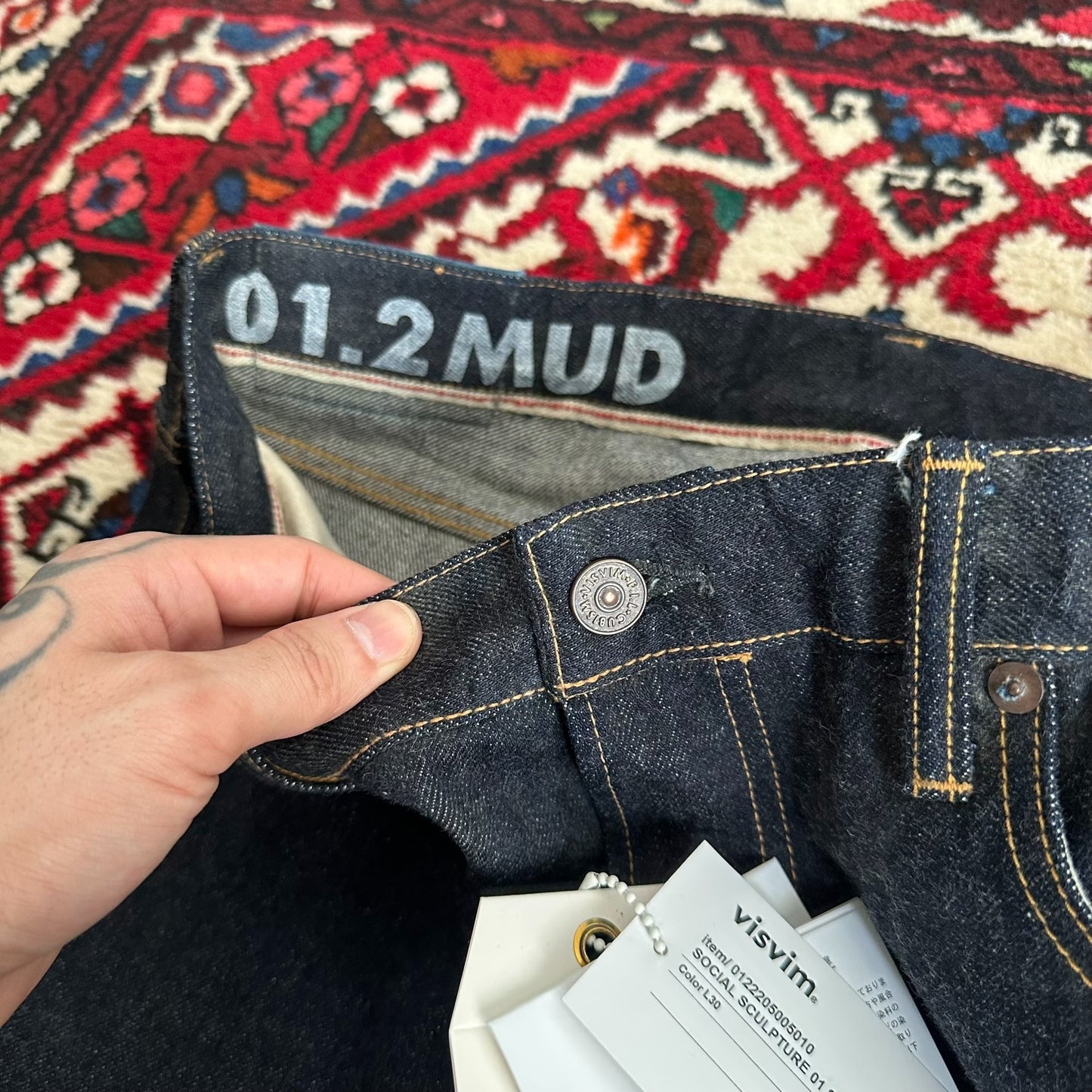 visvim mud-dyed denim pants w34l30