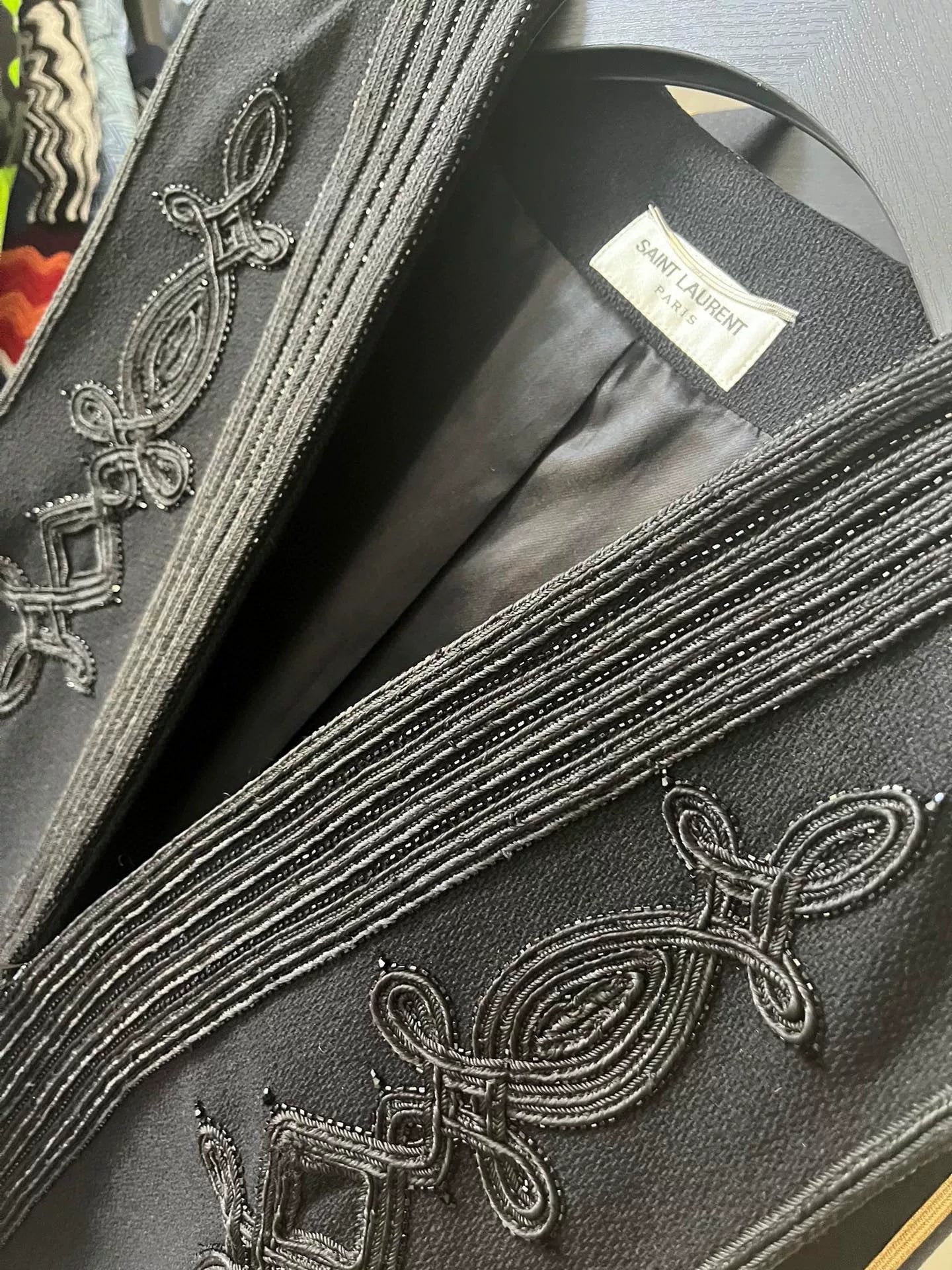 Saint Laurent Runway Beaded Embroidery Wool Vest