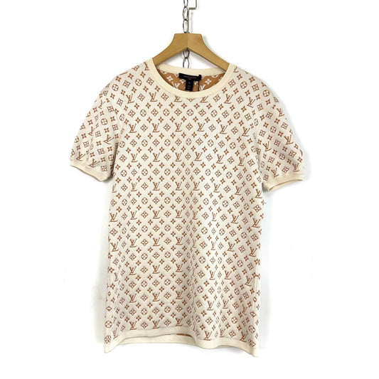 Louis Vuitton Laser-Cut Logo Silk T-Shirt