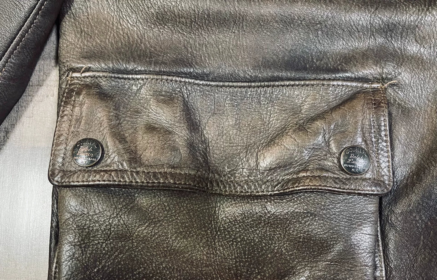 RRL Heavy Leather Hunting Jacket