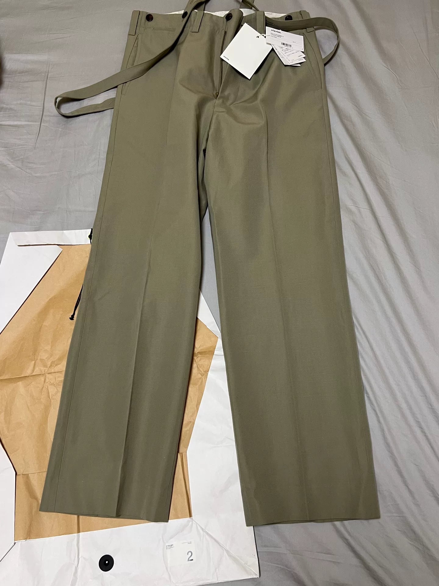 Visvim 24SS Tupper Khaki Suspender Pants