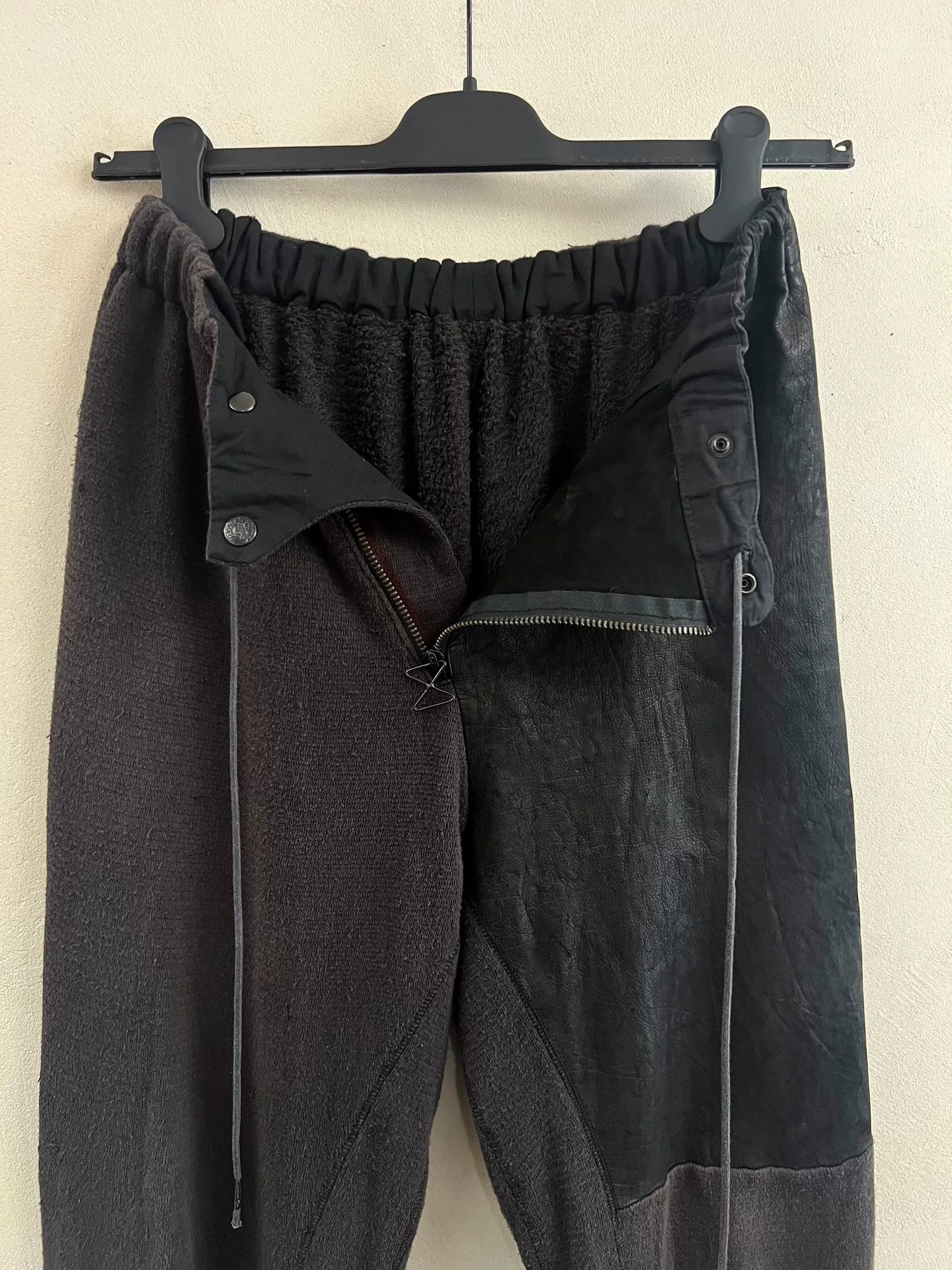 Rick Owens Style Leather Flared Pants