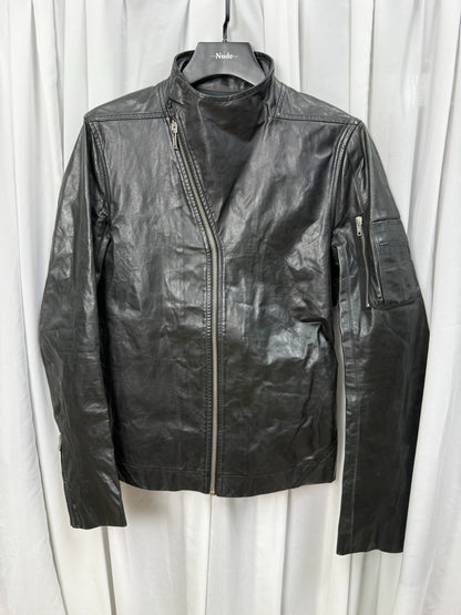 Rick Owens Stand Collar Biker Jacket