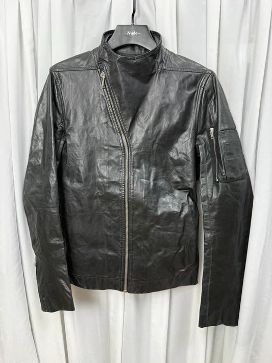 Rick Owens Stand Collar Biker Jacket