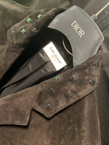 saint laurent suede blazer size 48