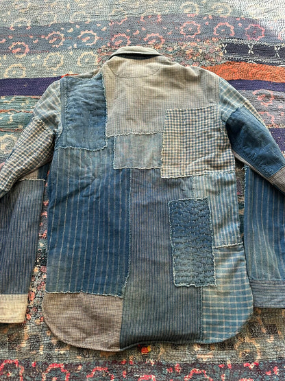 rrl blue dye patchwork shirt S size