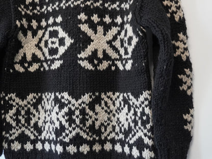 yohji yamamoto hand-knitted black sweater