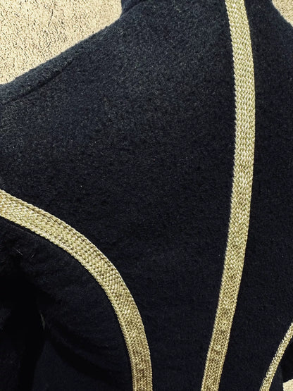 Navy Wool Military Style Jacket