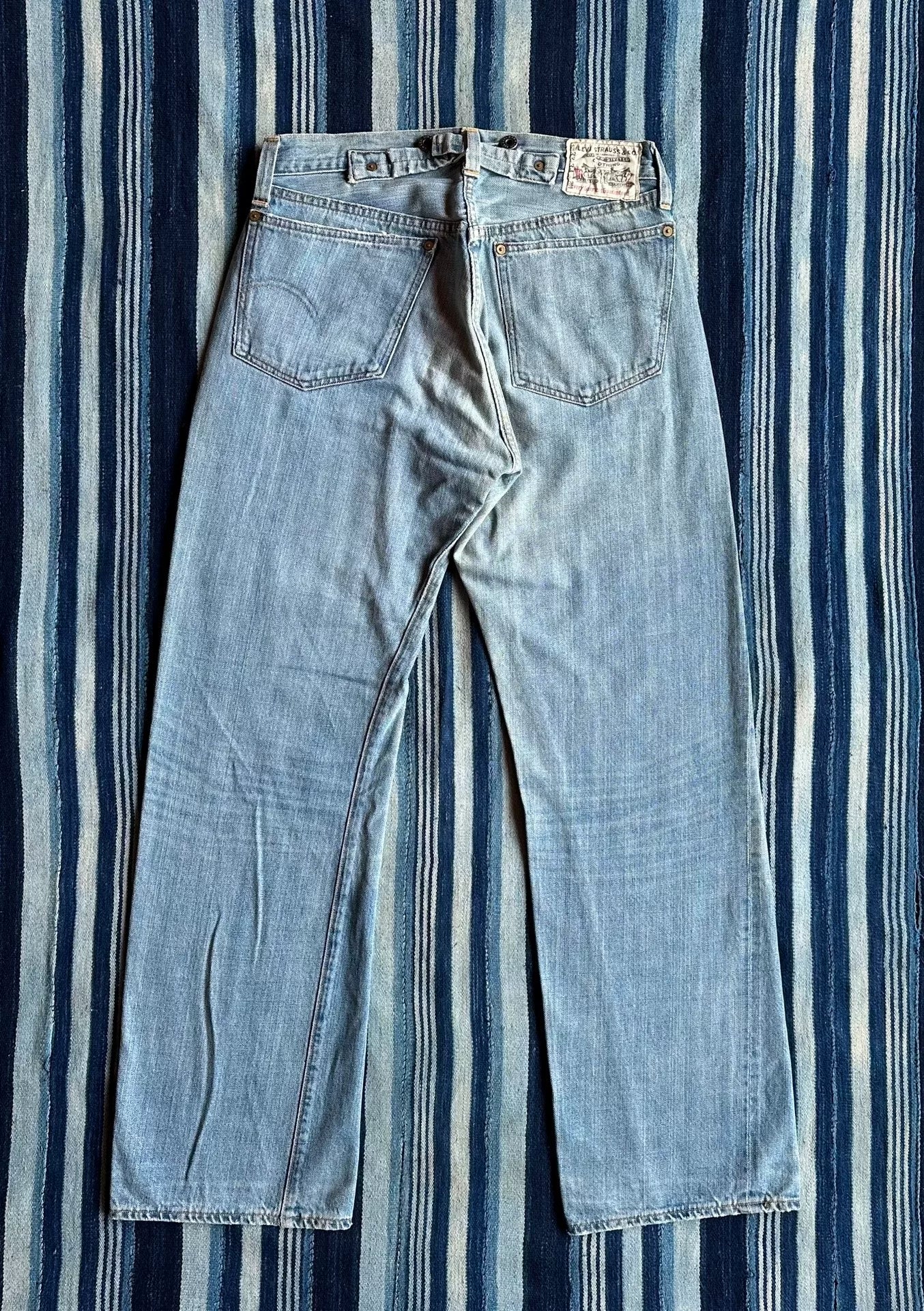 vintage levi's 555 raw denim washed pants