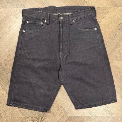 visvim cut off denim shorts with frayed details