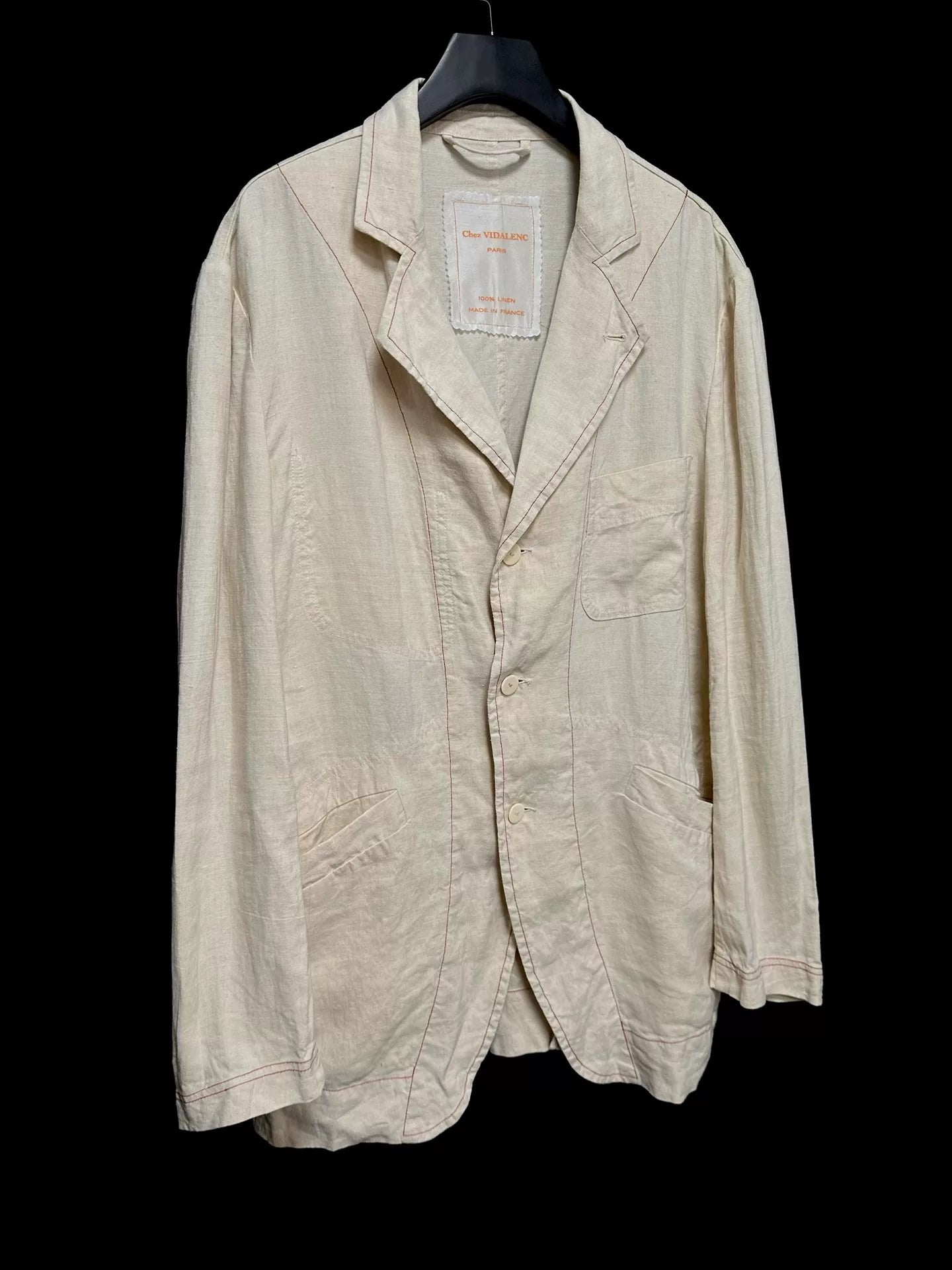 linen jacket dyed with red tea