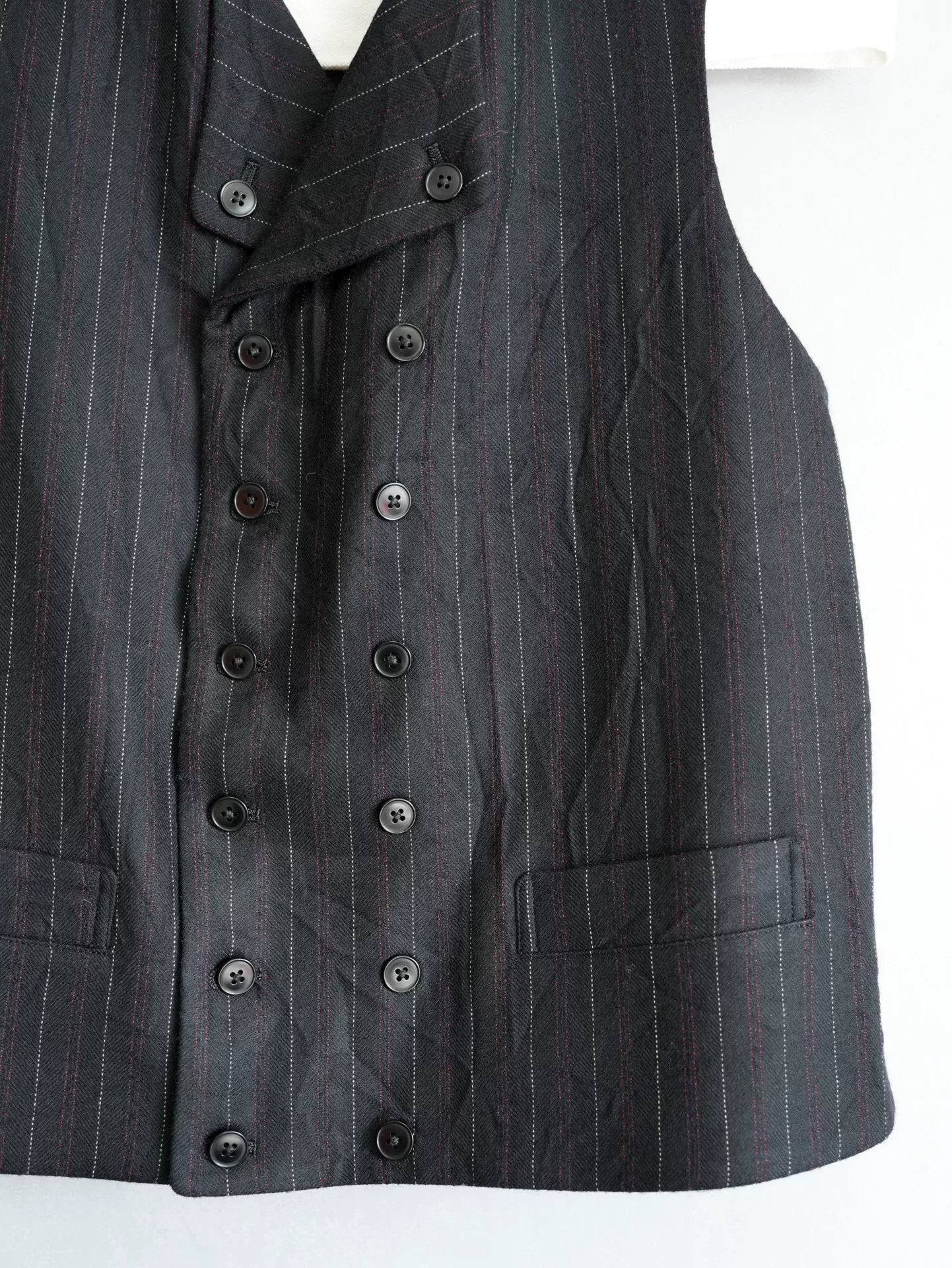 Yohji Yamamoto Black Red Striped Vest