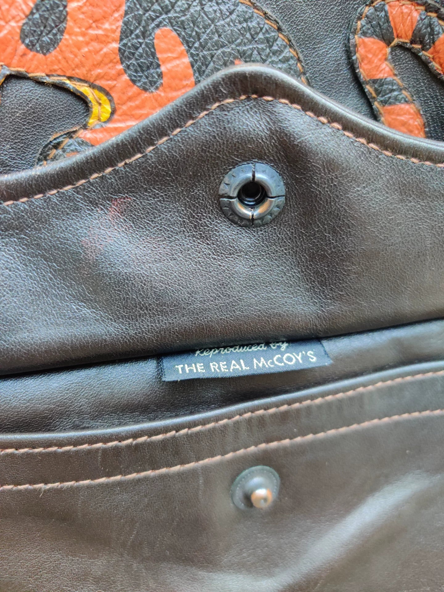 realmccoy A2 leather bomber jacket with paint