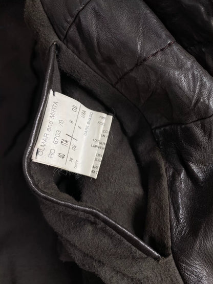 Rick Owens 2003 Fall Stand Collar Leather Jacket