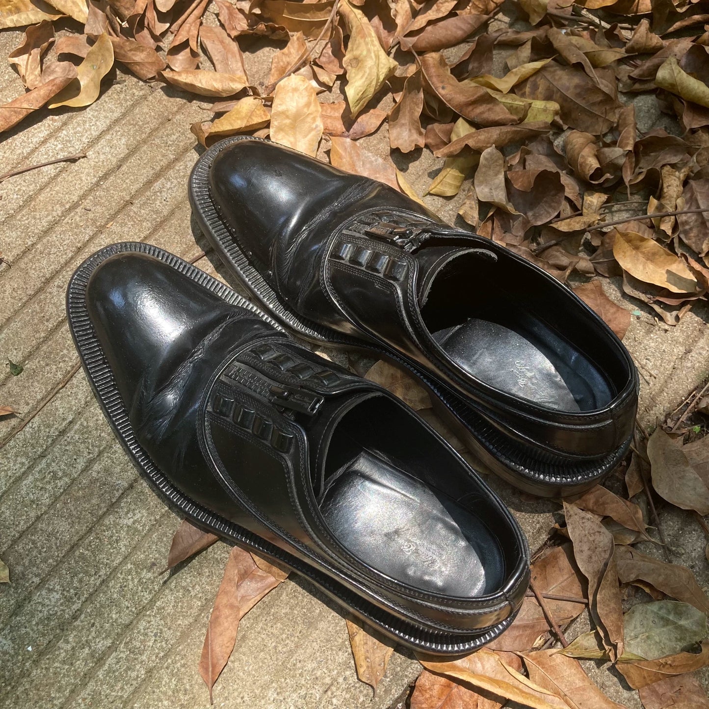 Undercover Patent Leather Zip Derby Shoes