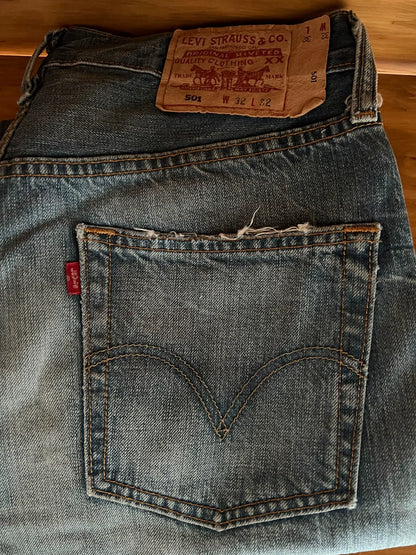levis vintage wash straight leg jeans