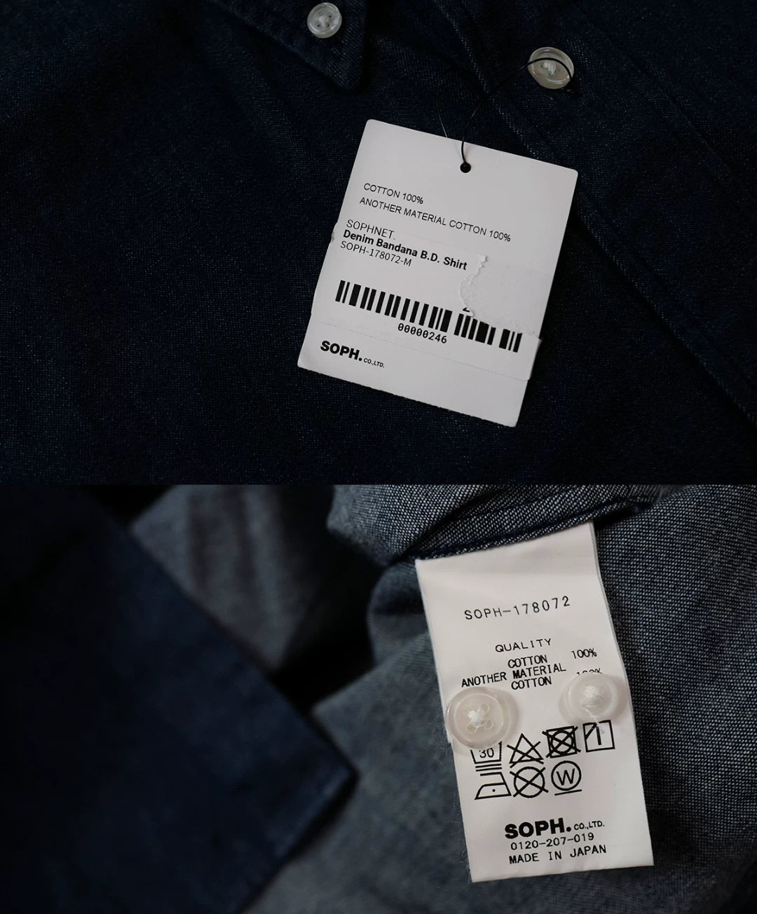 sophnet denim bandana button-up shirt