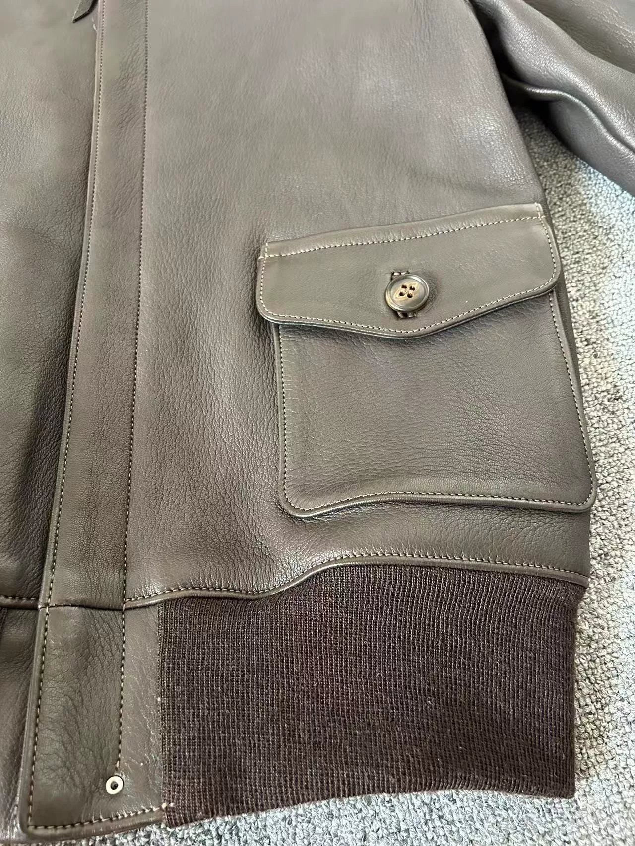 real mccoy a2 brown leather flight jacket