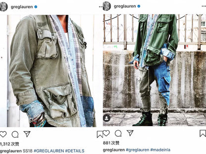 Greg Lauren Military-Inspired Patchwork Jacket