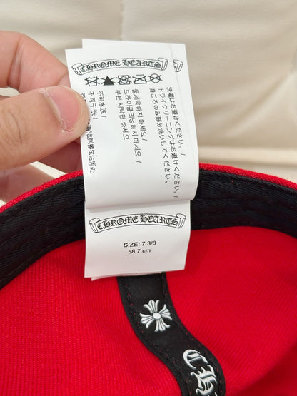 chrome hearts red heart embroidery baseball cap