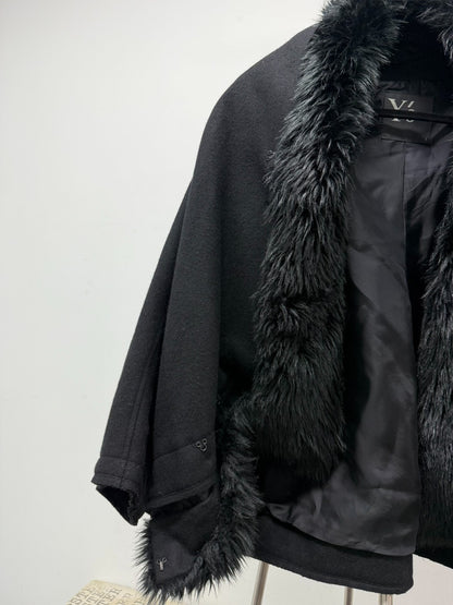 yohji yamamoto y's fur collar cape coat
