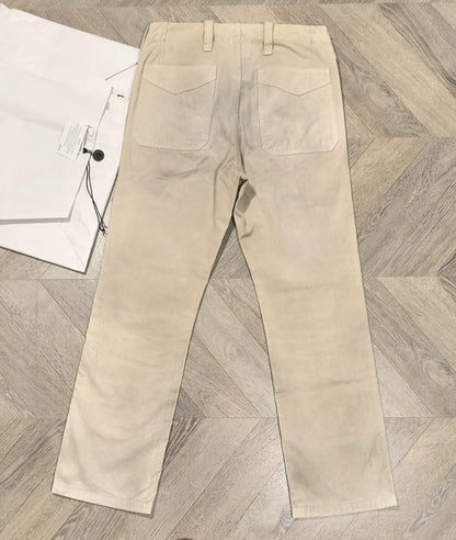 visvim gifford pants in beige with distressing