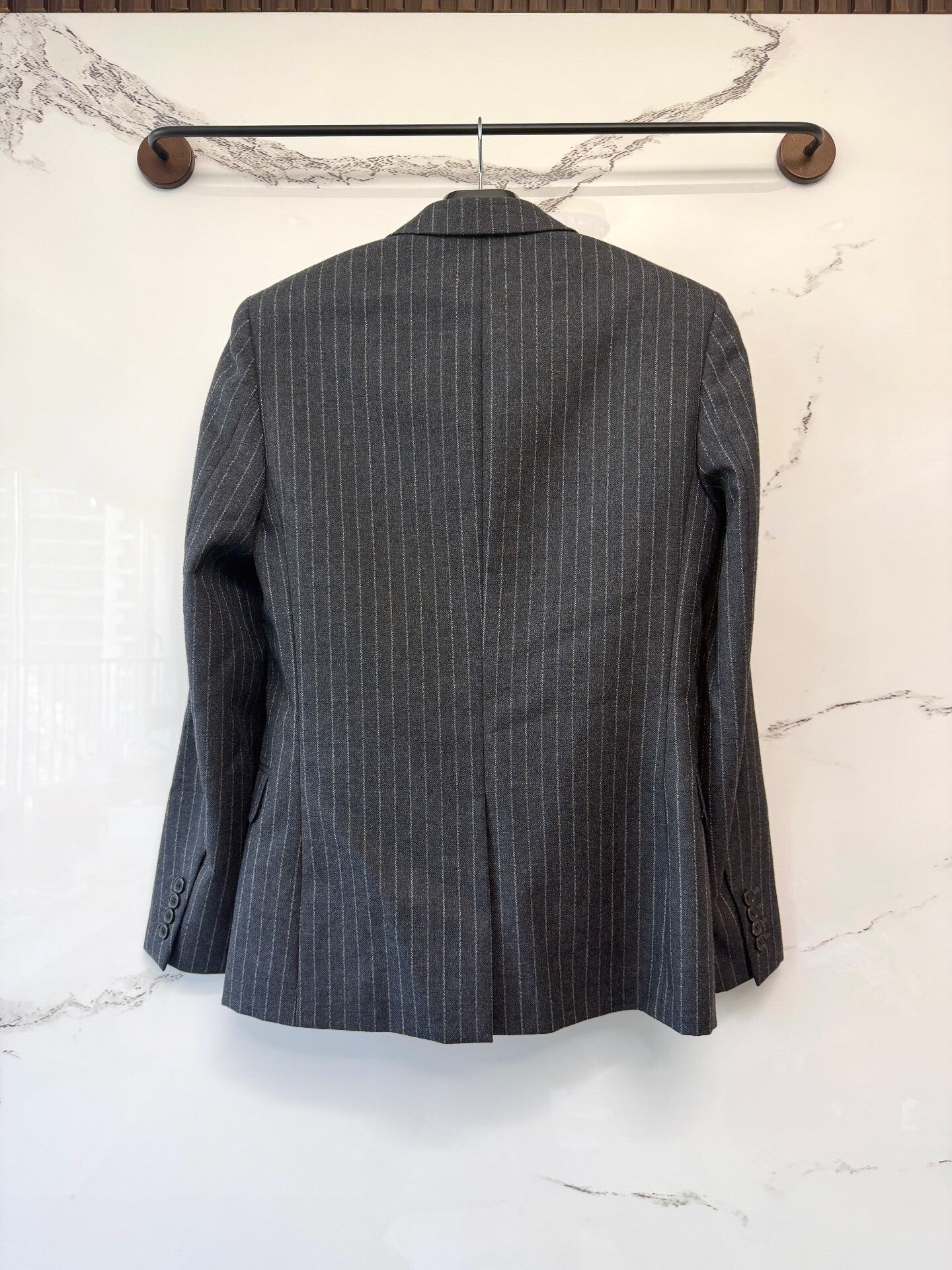 saint laurent striped wool suit jacket