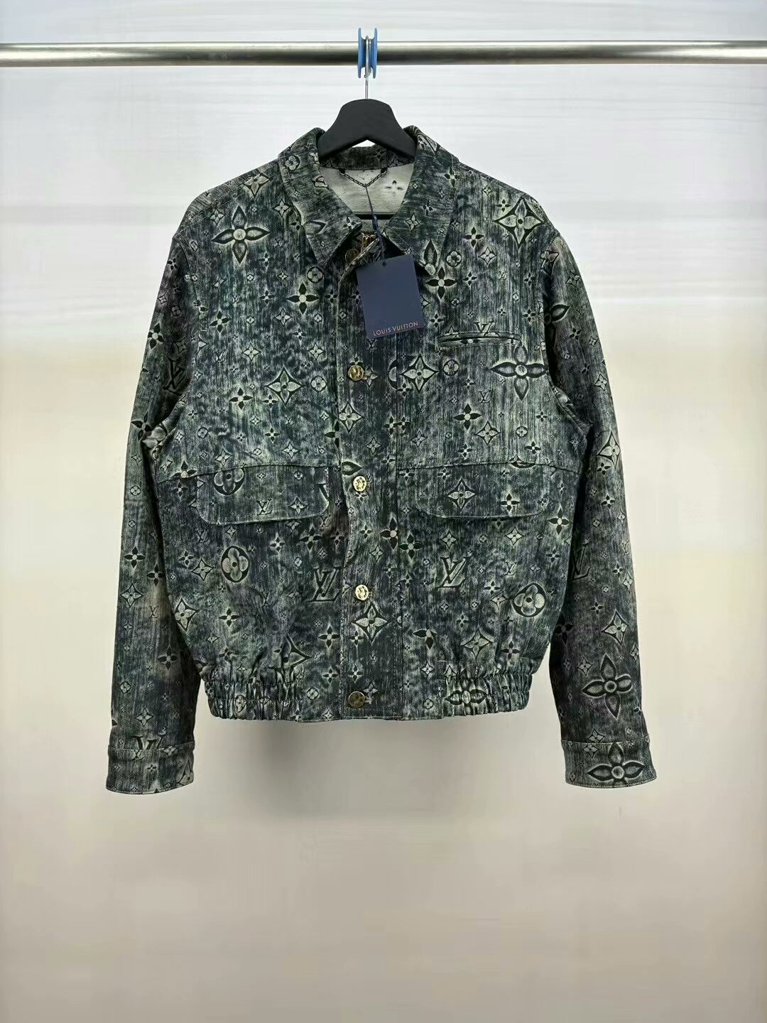louis vuitton denim jacket with all-over print