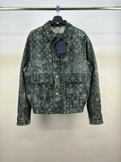louis vuitton denim jacket with all-over print