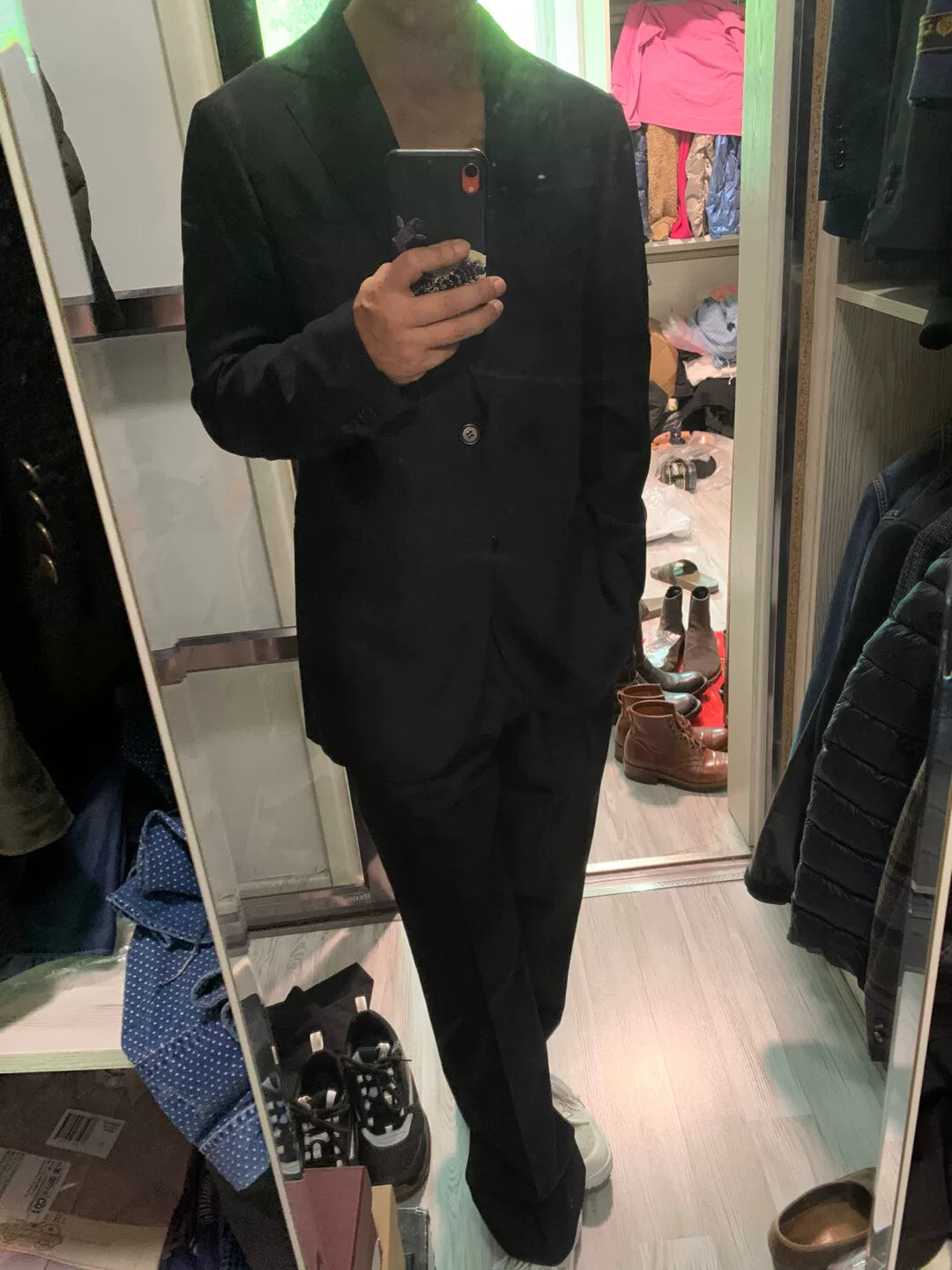black italian tailored suit size 46