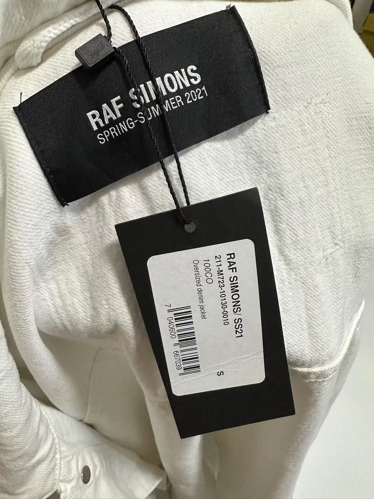 raf simons oversized white jacket
