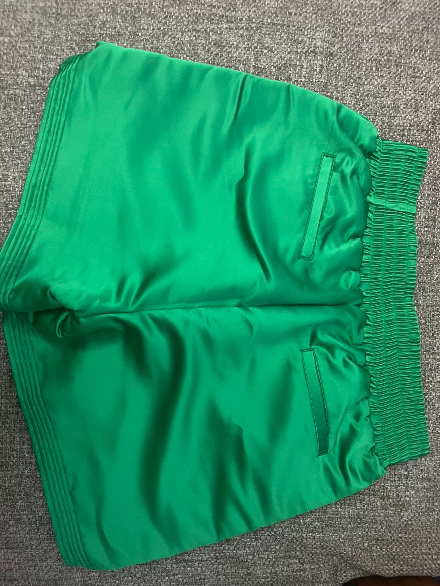 Saint Michael Embroidered Silk Boxing Shorts