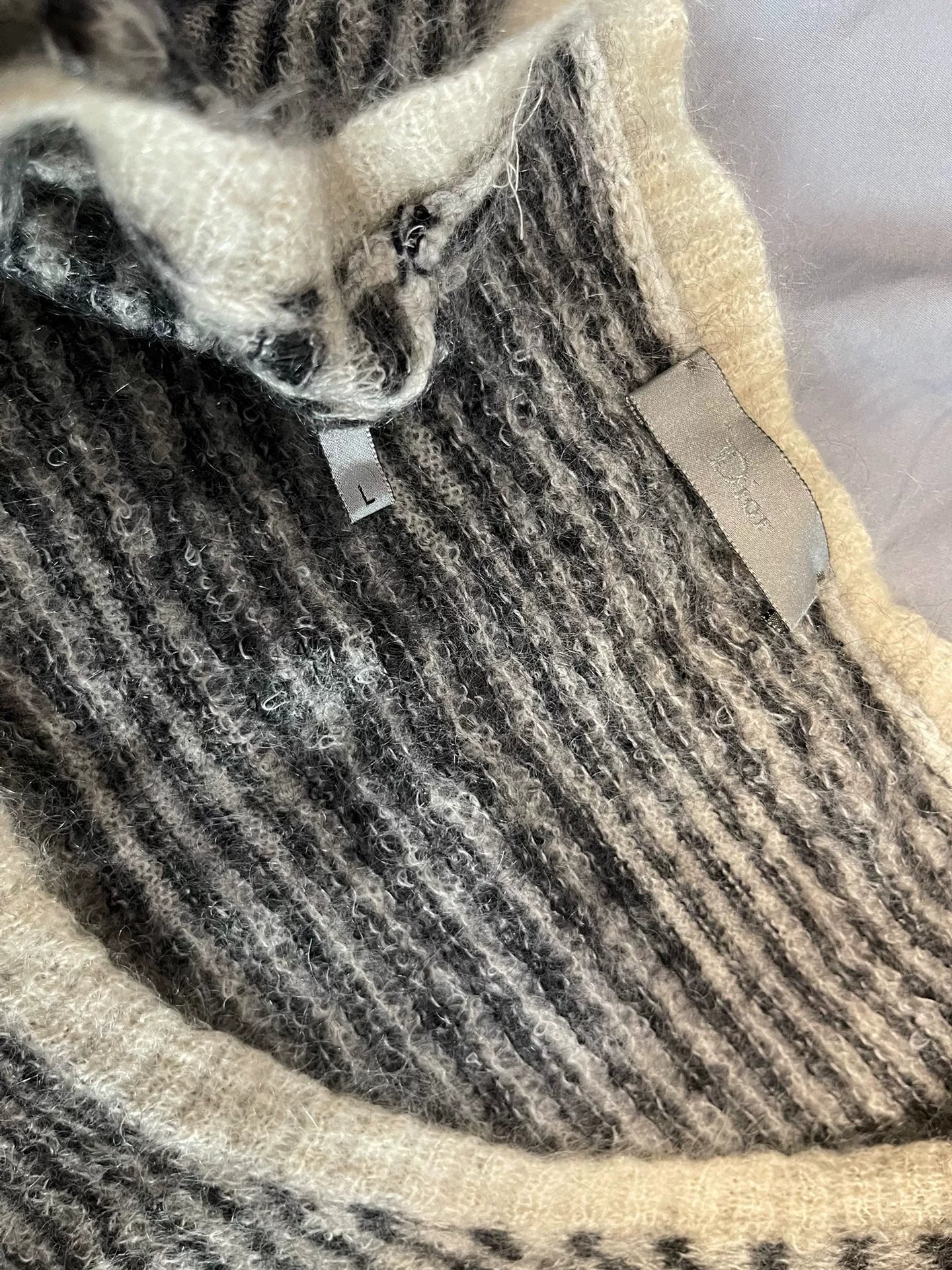 Dior Homme Striped Mohair Blend Sweater