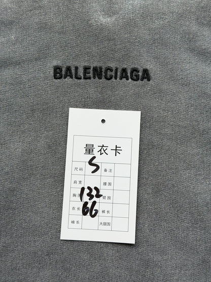 Balenciaga Gray Tie-Dye Logo Hoodie