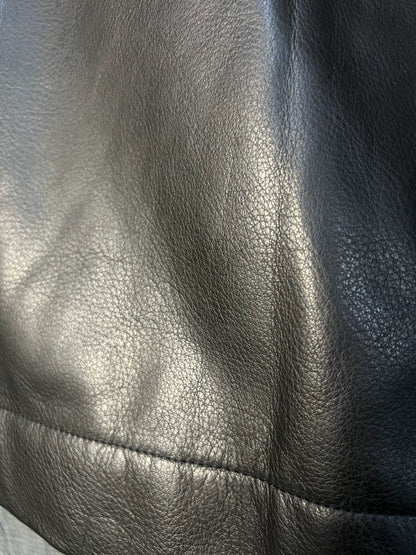 rick owens black leather cropped jacket
