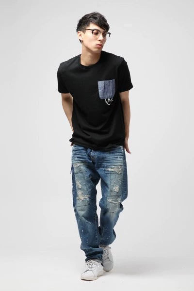 Vanquish Fragment Washed Distressed Jeans
