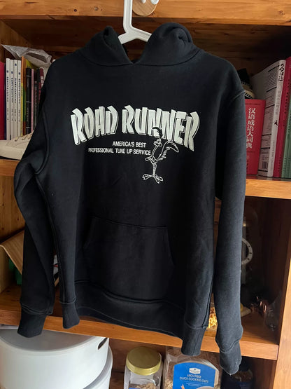 vintage road runner black hooded sweatshirt