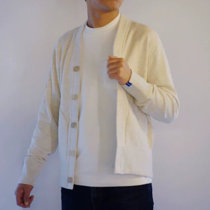 loopwheeler lw180 cardigan in leaf beige