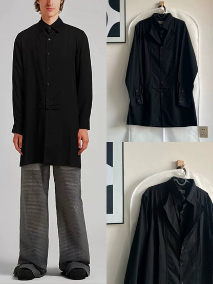 Yohji Yamamoto Black Button-Up Shirt