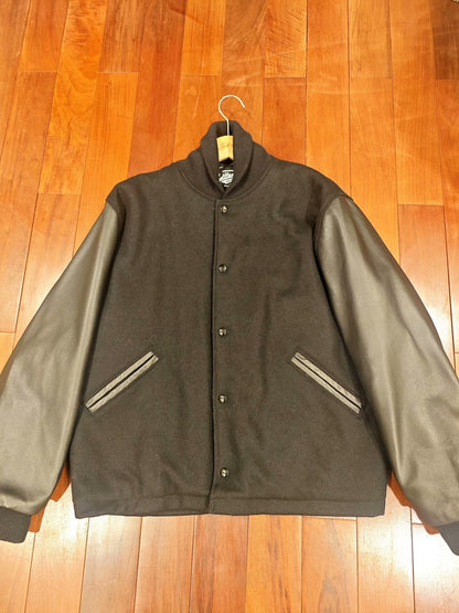 Settlers Leather Sleeve Varsity Jacket